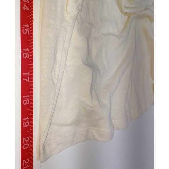 Anthropologie Ruffle Trim Cotton Tank Cream Sleeveless Romantic Soft Girl S/M - Picture 6 of 6